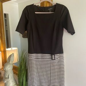 Houndstooth and black dress